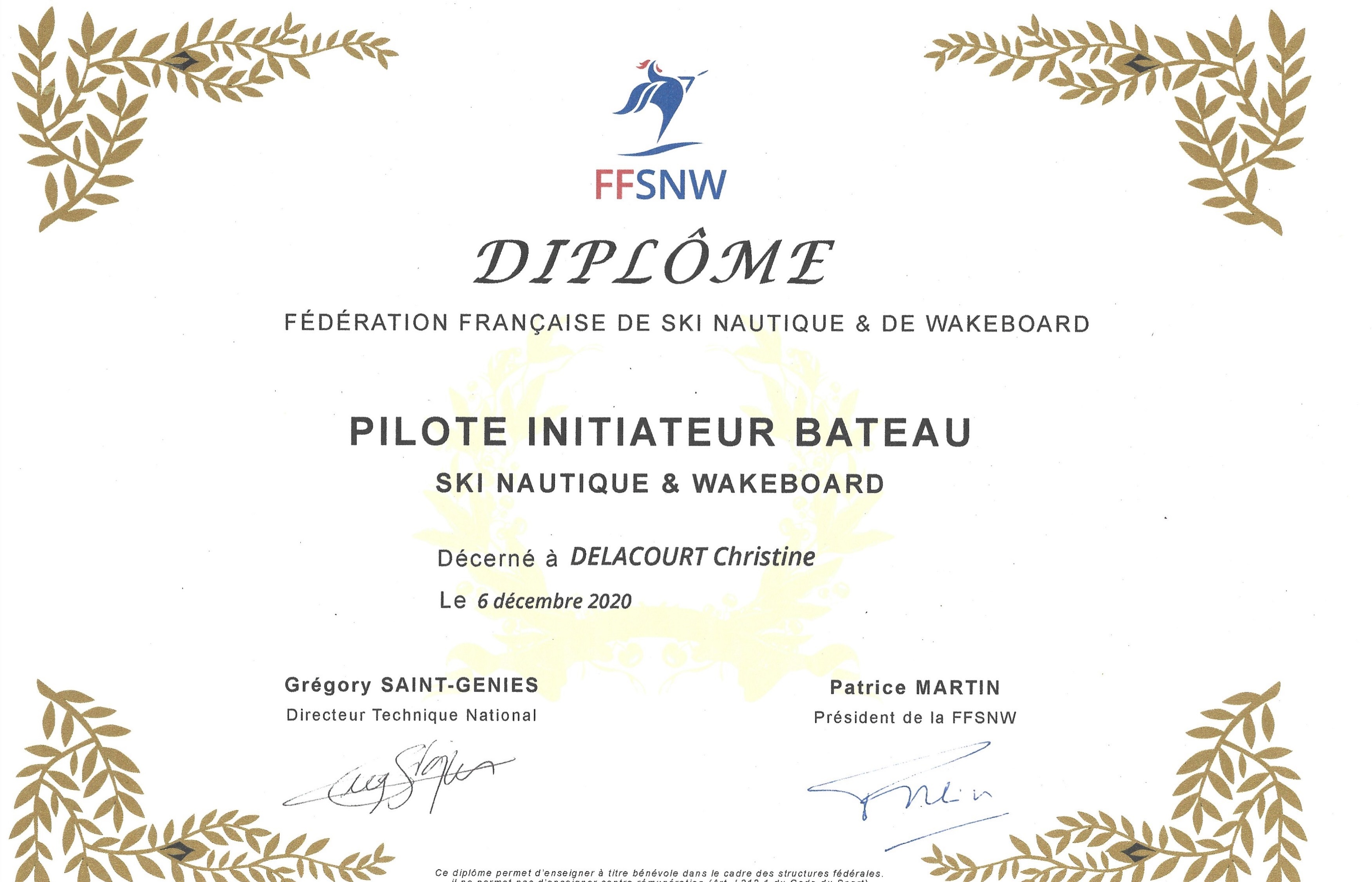 diplome de Christine Delacourt